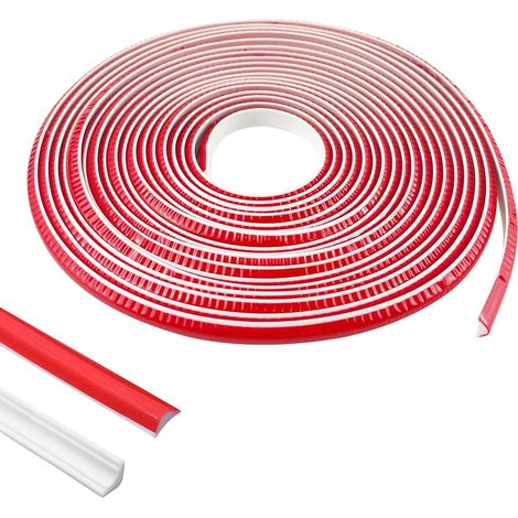 8m Plinthe Souple Autoadhésive, Quart de Rond en TPE Autoadhésive de Moulure, Moulure Plafond, Corniche, Quart de Rond Plastique pour Bords de Murs, Comptoirs, Armoires et Plafonds (1/5)