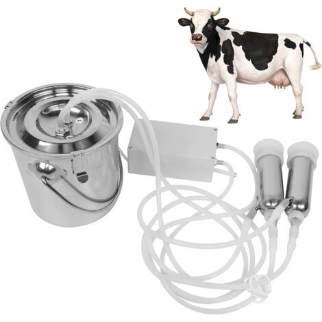 DEESSE SHOP-Machine traire lectrique, trayeuse portative de pompe vide de pulsation de 3L avec 2 gobelets trayeurs en acier inoxydable Outils d'quipement de traite de ferme automatique rglable(Prise