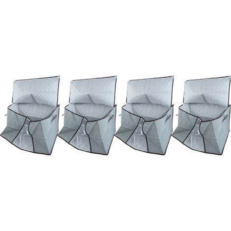 Lot de 4 boîtes de rangement anti-poussière en tissu non tissé gris pour couette, idéales pour la chambre à coucher. (1/5)