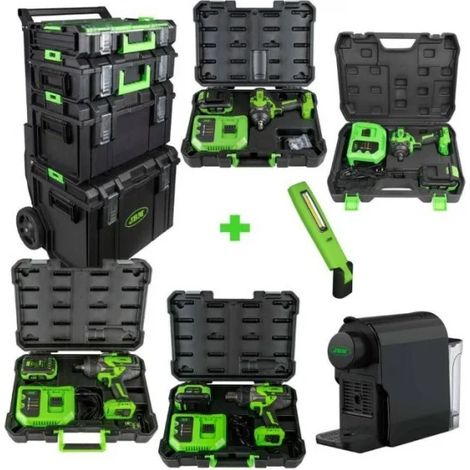 JBM SERIE493E Trolley modulare con avvitatori a impulsi e lampada LED