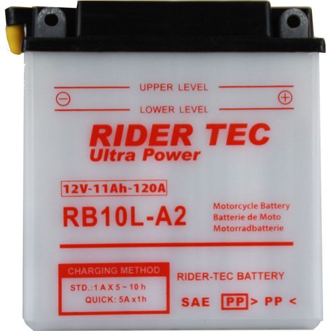 Batterie Moto Rb10l-a2 Conventionnelle 12v 11ah 120a Rider-tec (1/2)