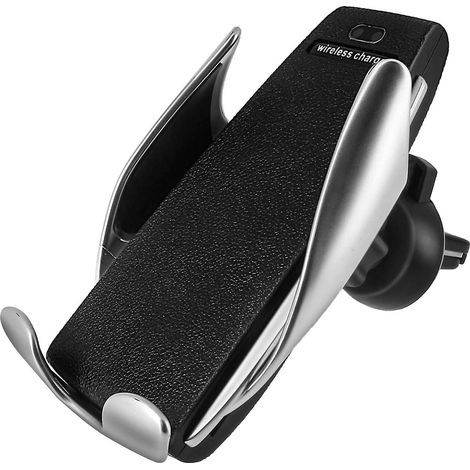 Support de téléphone de voiture compatible avec chargeur sans fil Qi, 7,5 W/10 W, charge adaptative, noir. (1/5)