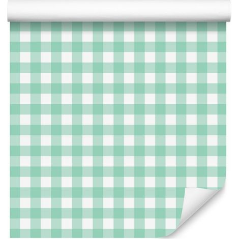 Tapete mit mintfarbenem Stoffmuster für Wohn- und Schlafzimmer, 50 x 1000 cm (1/5)