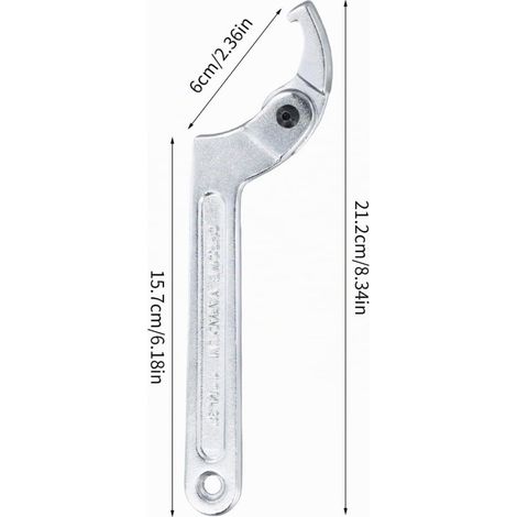 Catime Clé à ergot réglable en C - Clé à écrou en chrome vanadium - Clé à molette réglable pour écrou à rainure (32-76 mm) - Tête carrée (1/4)