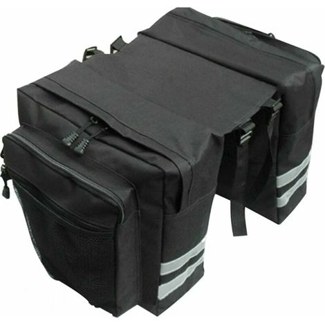 Bolsa para alforjas de bicicleta CHOYCLIT, impermeable, doble, plegable, para viajes, picnics, ciclismo y deportes al aire libre (negra) (1/5)