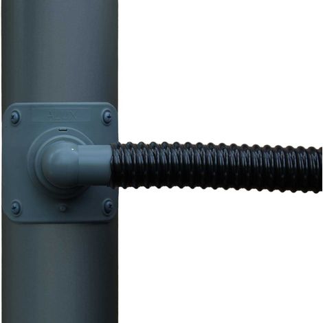 Collecteur d'eau anthracite pour gouttière circulaire 80 mm – Écope en polycarbonate recyclable – Montage rapide sans couper le tuyau – Optimo (1/3)