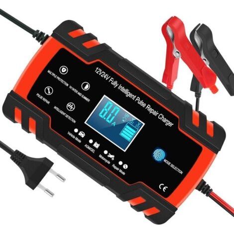 Beijiyi – Chargeur de batterie intelligent 8A 12V – 3 étapes de charge – Fonction réparation pour voitures, motos et camions – Affichage LCD (1/5)