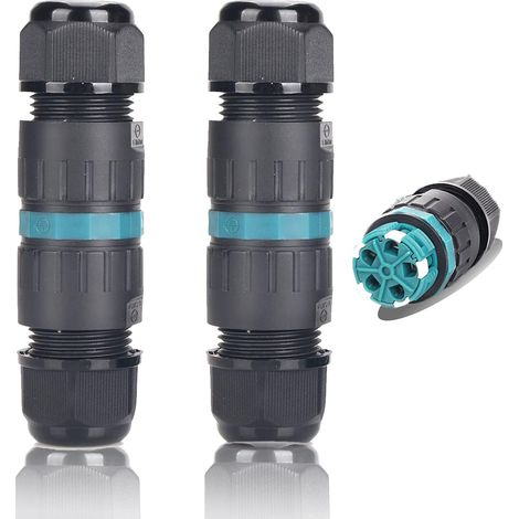 ZOLGINAH 2-Pack 5 broches M25 connecteurs de câbles étanches IP68 Ø5mm-Ø14mm TÜV Manchon de raccordement électrique extérieur-5 broches pour jardin et câble souterrain (1/5)