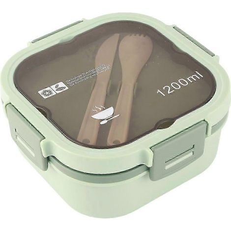Boîte à lunch portable grande capacité pour enfants avec compartiment pour sauces et boîte bento compatible micro-ondes (1/5)