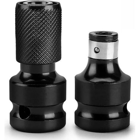 Lot de 2 adaptateurs pour clé à chocs, pour outils électriques 1/2" carré à 1/4" hexagonal (1/5)