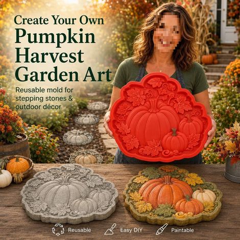 Moule pratique et mignon pour dalles de jardin en forme de tournesol - Citrouille -