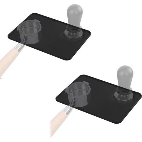 Set di 2 pressini per espresso in silicone, 20 x 15 cm, 7,87 x 6 pollici, impermeabili, antiscivolo e resistenti al calore - Adatti per strumenti da barista - Nero (1/5)