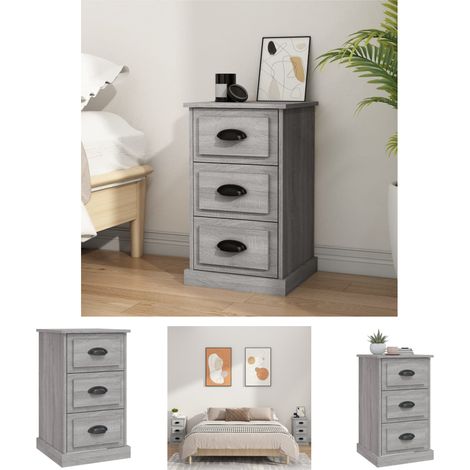 Nachttisch  Nachtschrank  Nachtkommode  Beistelltisch Grau Sonoma 39x39x67 cm Holzwerkstoff FNTDX427687 MaisonChic (1/5)