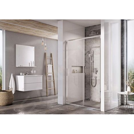 Ravak Blix - Porte de douche étroite BLSDP2-110, 108-111 cm, aluminium brillant/verre clair X0PMD0C00Z1 (1/3)