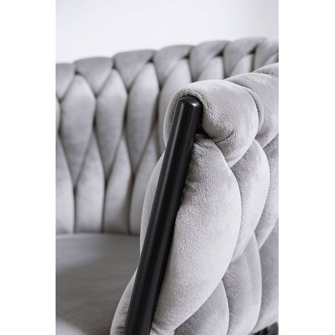 Sillas Comedor - Silla Widny Black Terciopelo - Gris claro (1/5)