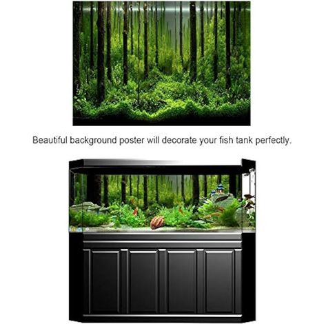 Autocollant de fond d'aquarium, affiche adhésive en PVC pour aquarium avec motif de forêt sous-marine, papier de décoration de fond d'aquarium pour décoration d'aquarium (1/3)