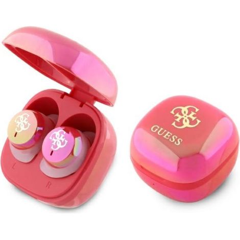 Cuffie Bluetooth Guess GUTWSJ144ESF TWS + Docking Station Fucsia/Fucsia Iridescente 4G Logo Stampato (1/5)