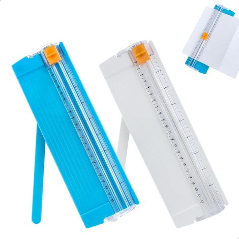 Massicots Guillotine A3, Masicoteuse A4 Coupe Papier Professionnel, Guillotine Papier Massicot A4 pour Bureau Artisanat Photos Scrapbooking, 2 Pièces Bleu Ciel et Blanc (1/5)