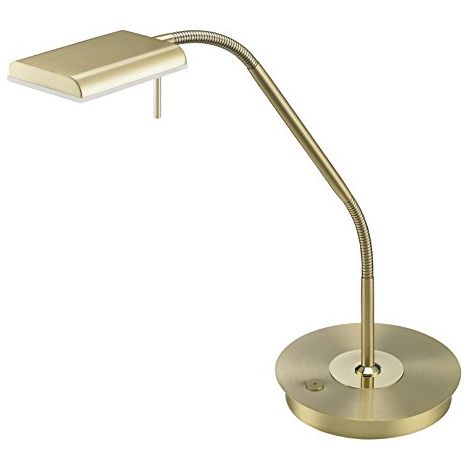 Lampada da tavolo LED, metallo, ottone satinato, 20,5x50x40 cm, Bergamo (1/3)