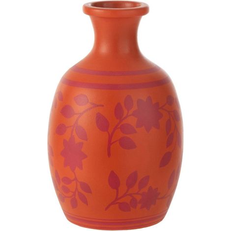 Vase Déco "Feuilles" 38cm Orange (1/2)