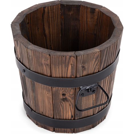 Vaso da fiori in legno 28 x H 26 cm, in palissandro. (1/5)