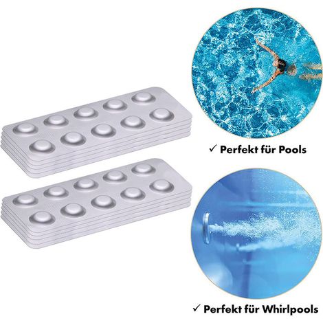 Comprimés de test de chlore pour piscines transfrontalières (100 unités) - Analyse de la qualité de l'eau - Comprimés effervescents DPD1 pour le nettoyage des piscines (1/5)