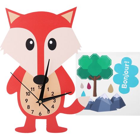 Horloge murale mignonne en forme d'animal de dessin animé, décoration à faire soi-même pour chambre d'enfant ou chambre à coucher. (1/5)