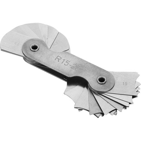 Jauge de rayon de congé en acier inoxydable, outil de mesure concave et convexe externe et interne (R15-25MM) (1/5)