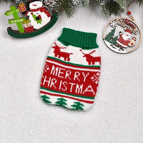 Pull de Noël pour chien (1 pièce) - pull d'hiver chaud pour chiens de petite, moyenne et grande taille - convient aux Golden Retrievers, Rottweilers, Corgis et chats (rouge-vert - taille 10)