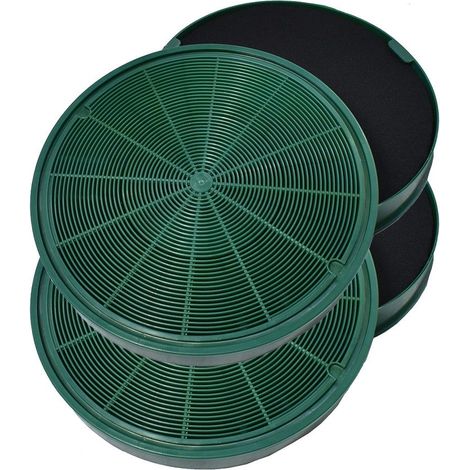 Filtro de carbón de larga duración AllSpares (2 uds.) para campanas extractoras compatibles con AEG-Electrolux MCFE31 / 9029801306 y Faber 112.0185.278 (Ø200 mm) (1/5)