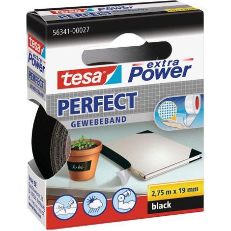 Nastro adesivo Tesa Power Perfect nero 19 mm x 2,75 m