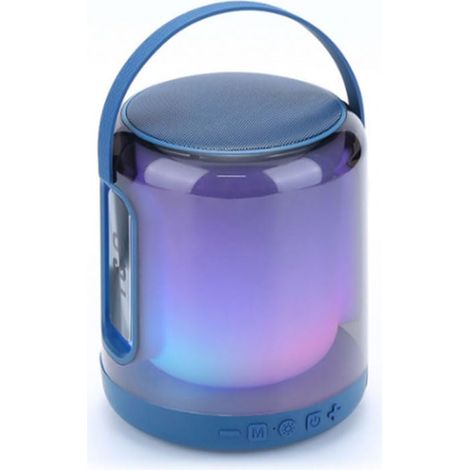 Enceinte Bleue Portable avec Bluetooth, lumière LED, 360° (1/3)
