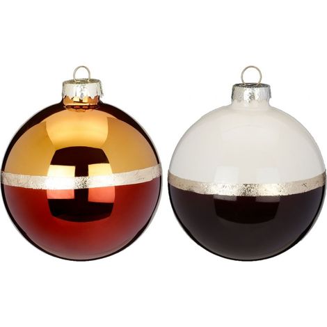 PALLA VETRO ORO/ROSSO O BIANCO/NERO ASS CM 6