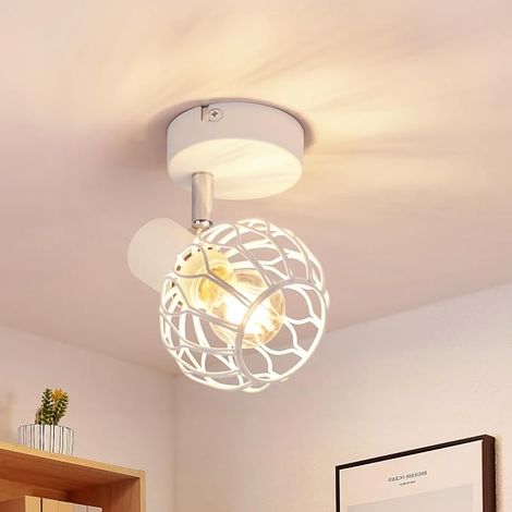 GBLY LED Deckenlampe 1 Flammig Deckenstrahler 350° Schwenkbar E14 Metall Deckenleuchte Weiß Flurlampe Deckenspot für Flur Küche Schlafzimmer ohne Leuchtmittel (1/5)