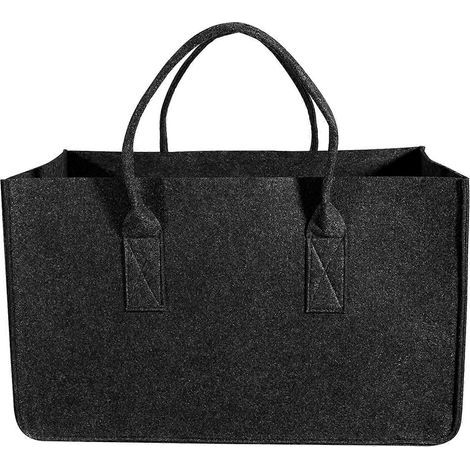 LIOOBO Filz-Aufbewahrungstasche für Brennholz, tragbarer Filz-Organizer mit Tragegriff, dicke Stütze für Tannenholz (Farbe zufällig) - 43,00 x 27,00 x (1/4)