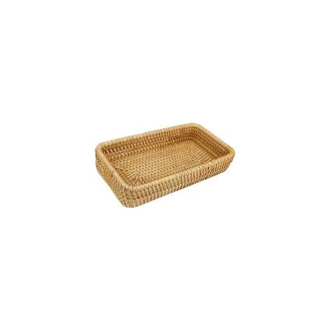Plateau de table en rotin tressé à la main, panier de rangement pour en-cas, plateau de service multifonctionnel S (1/5)