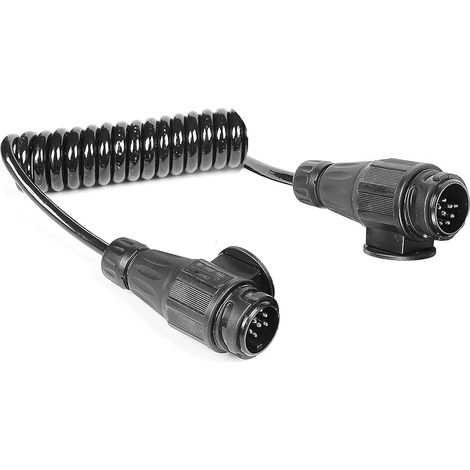 Rallonge Remorque 13 vers 13 Broches 12v 1.8m,8 Fils Spirale Câble Faisceau Extension 13roches Mâle et Mâle,Adaptateur Convertisseur Remorque Rallonge Connexion Électrique CE (1/3)