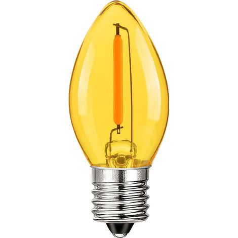Ampoule LED Vintage E14 C7, Blanc Chaud 2000K Filament, Faible Luminosité Décorative, Équivalent 5W, Non Dimmable, Lot de 2