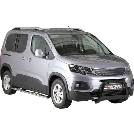 Pare-buffle Avant pour Peugeot Rifter 2018-2021 63 mm en Acier Noir