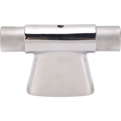 Support main courante inox marine 316 angle 90° pour potelet Ø21,8mm, bride centre acier inoxydable, fixation bateau, robuste et résistant corrosion. (1/5)