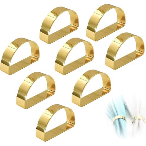 8-teiliges Set Tischserviettenringe, goldene Serviettenringe, Serviettenbänder für Hochzeiten, Weihnachten, Thanksgiving und festliche Anlässe, robust und vielseitig