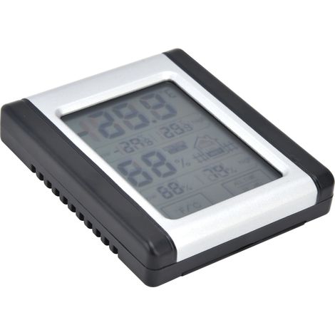 Thermomètre-hygromètre numérique de haute précision avec écran tactile. Mesure électronique de la température et de l'humidité. (1/5)