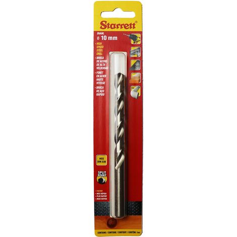 Starrett Punte per trapano a punta divisa, in acciaio HSS ad alta velocità, 10 x 133 mm, KBAR100, per acciaio e ghisa, legno e materiali morbidi in ferro (1/5)