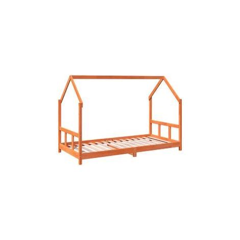 Cadre de lit d'enfants cire marron 90x190 bois de pin massif (1/5)