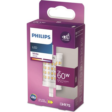 LED ampoule 60W avec une hauteur de 78mm, branchement 2 pin, éclairage blanc chaud (3000K), nouvelle génération (1/4)