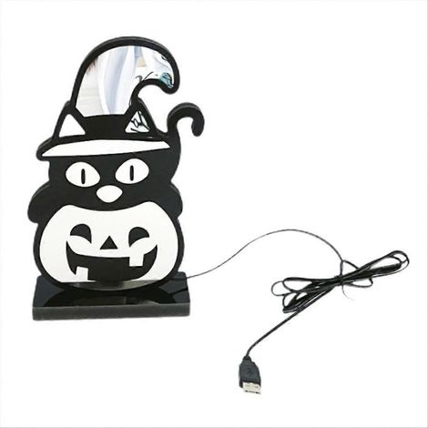 Lampe citrouille néon d'Halloween alimentée par USB, veilleuse de table/de chevet, décoration de fête, cadeau de festival, LED, prise USB, compacte (1/5)