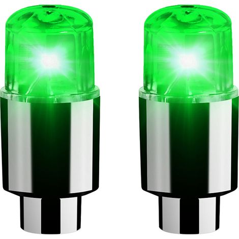 Lot de 2 Éclairages de Roue pour Voiture, Vélo, Moto, Pneus et Jantes - Feux de Valve à LED Flash, Éclairage de Rayons pour Auto, SUV, Camion, VTT (1/5)