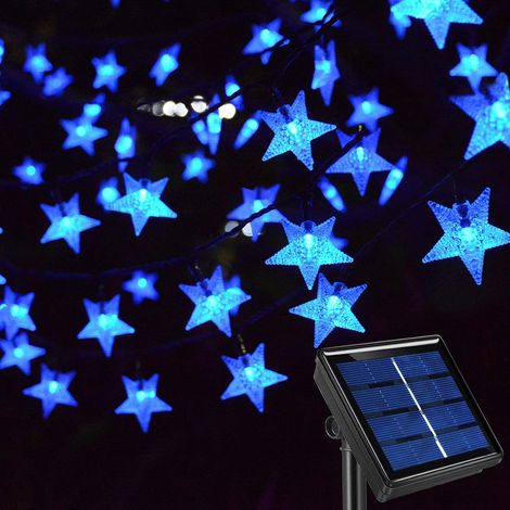Solar-Lichterkette – Sternen-Lichterkette – 7 m, 50 LEDs – Ideal für Partys und Gärten (blaues Licht) (1/5)