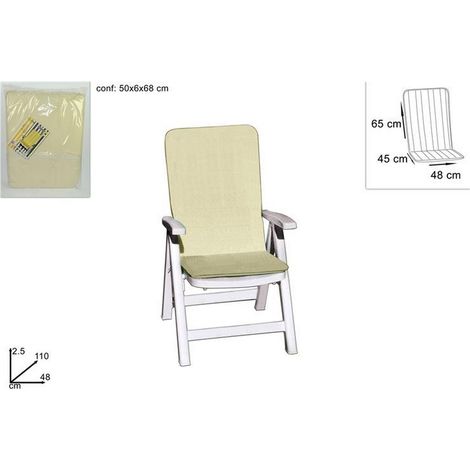 Cuscino schienale cipro beige 110x48x2,5 cm