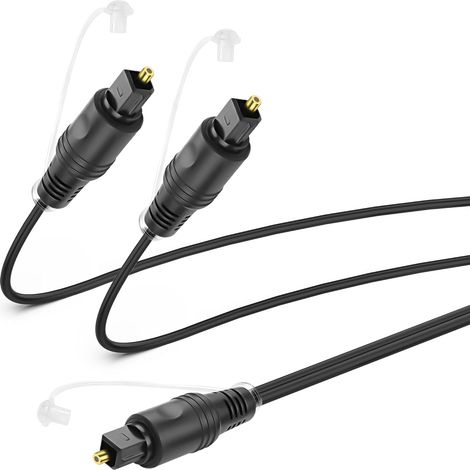 Câble répartiteur optique numérique 1 en 2 sorties - 1 m - Toslink Digital Fibre Optic Audio - 1 prise d'entrée et 2 sorties - Pour home cinéma, lecteur DVD, TV (1 fiche mâle vers 2 mâles) (1/5)